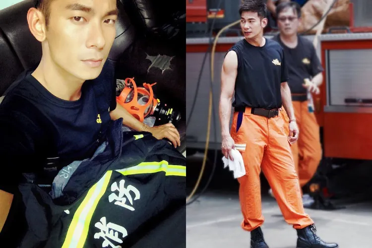亮哲為演出曾在消防隊見習。取自亮哲臉書