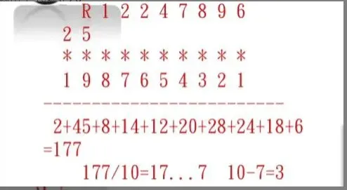 網友舉例，身份證字號為R122478963，R是台南縣出生，代碼是25，就用2512247896 (最後一碼3先擺著），分別乘以1987654321，乘完的各個數字加起來=177除以10餘7，10再減7=身分證尾數3。翻攝《Dcard》論壇
