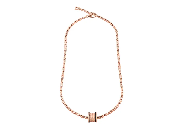 BVLGARI B.zero1 Chain系列玫瑰金黑陶瓷頸鍊，價格店洽。品牌提供