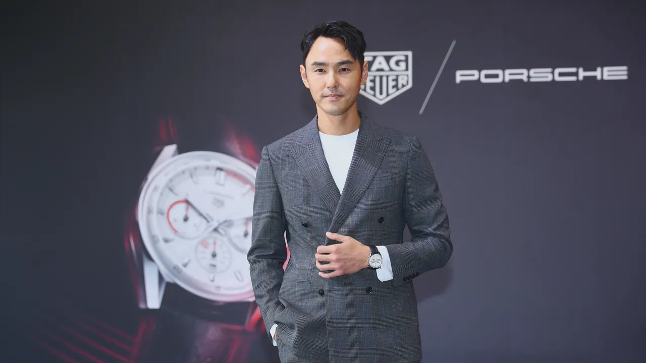 阮經天今日出席泰格豪雅與保時捷聯名計時腕錶發表活動。彭欣偉攝