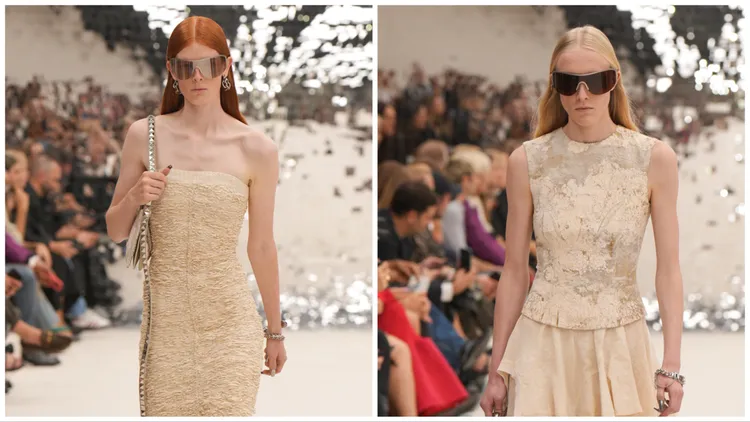 超大銀色和黑色墨鏡等配飾詮釋出簡約科技。品牌提供