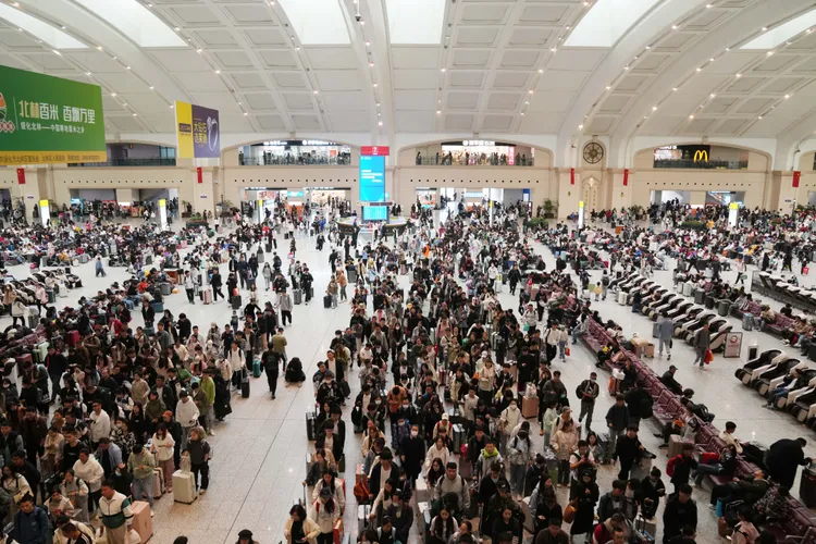 29日的哈爾濱火車站。新華社