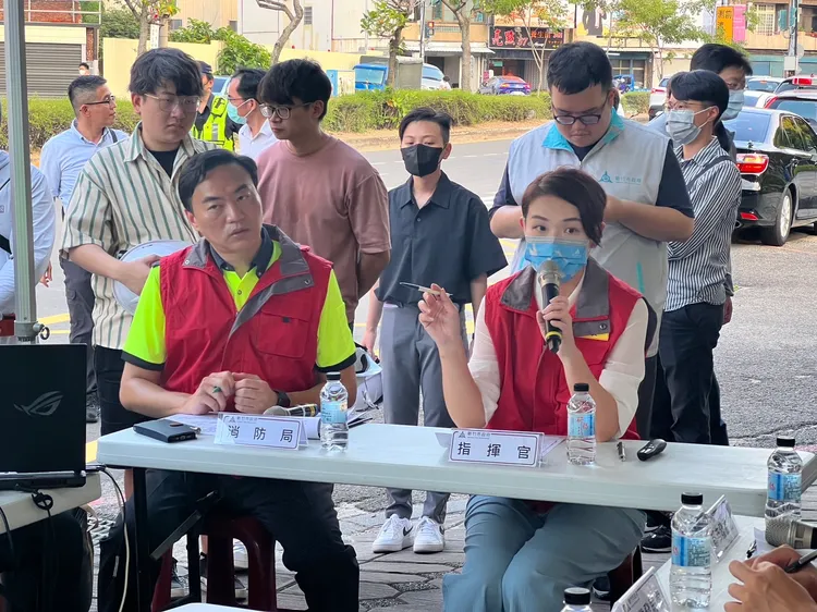 高虹安到場成立指揮所，並到場主持改善會議。新竹市府提供