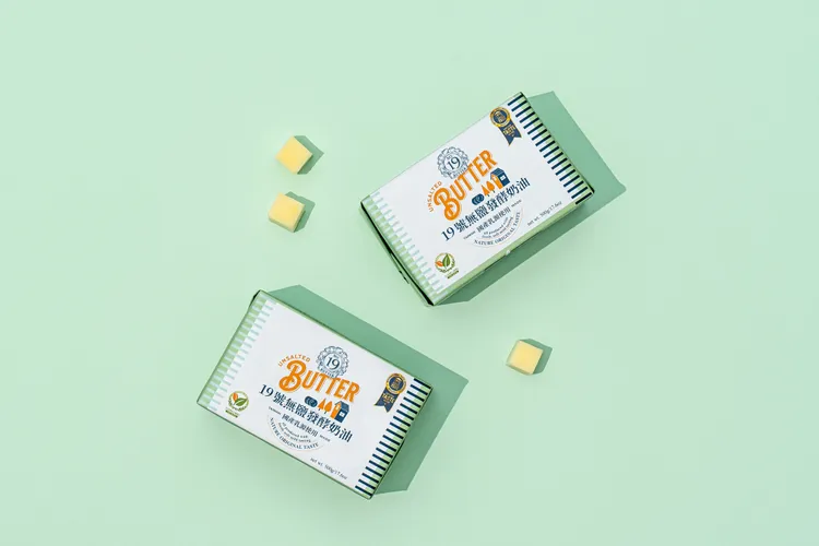 19號無鹽發酵奶油(200g170元)使用台灣本土乳源發酵製作的天然奶油，香氣馥郁、口感綿滑，高品質的新鮮唾手可得。業者提供