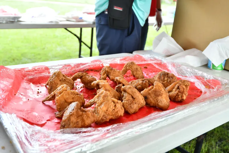 在地禽品品嚐。縣府提供