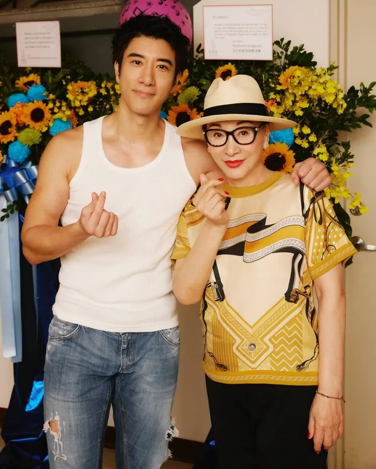 王力宏（左）感謝徐楓專程從上海飛來相挺。