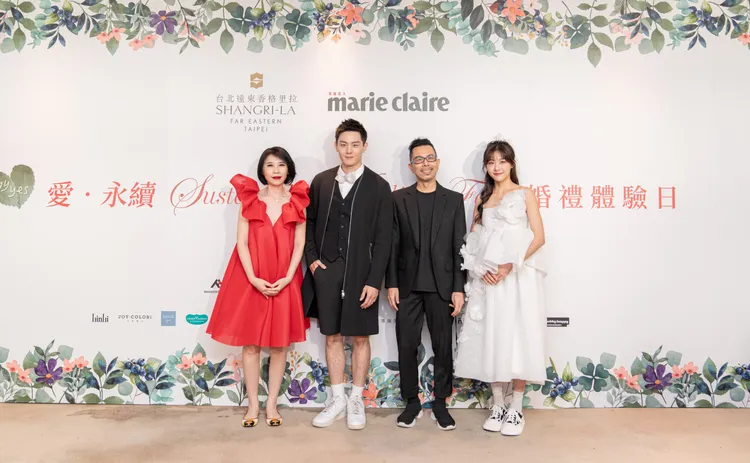 DEVOTION COUTURE九世國際設計總監張馨櫻（左起）、陳彥廷、MACKENT GROUP黛莉公司設計總監陳頌聲、賴雅琪。《Marie Claire美麗佳人國際中文版》提供