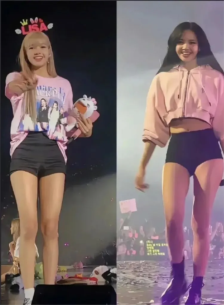 網友覺得Lisa的臀部（右圖）與之前對照（左圖）變豐滿了。