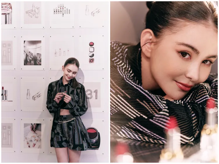 昆凌示範康朋街31號唇膏#2度假。品牌提供