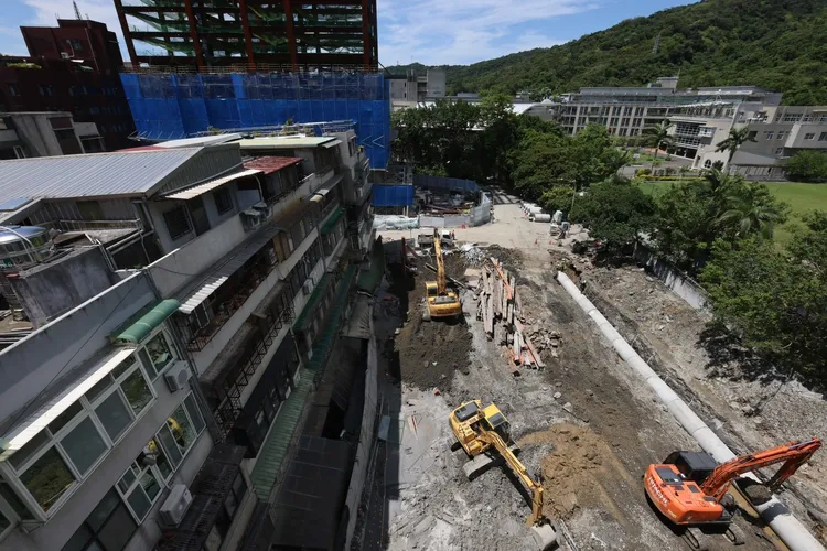 大直樓塌現場。林林攝