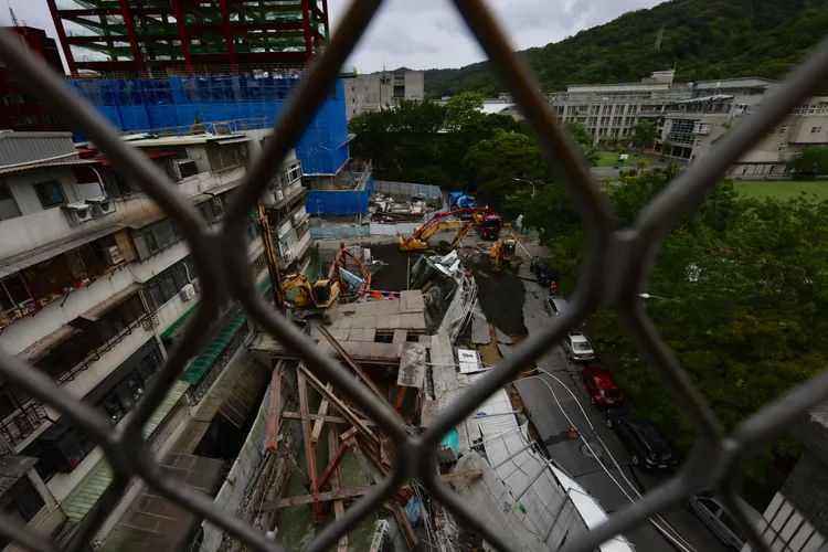 北市大直街建案施工釀災。林林攝