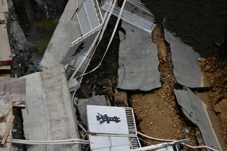 基泰建設建案施工釀災。林林攝