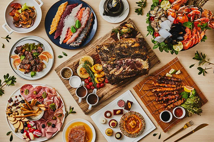 台北新板希爾頓酒店悅市集自助餐廳菜色。業者提供