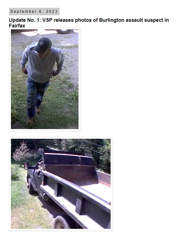 佛蒙特州警公布嫌犯和他偷竊的卡車。翻攝X@VTStatePolice