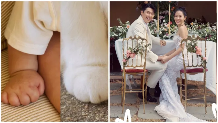 孫藝真與玄彬婚後十分恩愛，她曾在IG秀出寶貝兒子小手照。翻攝孫藝真IG