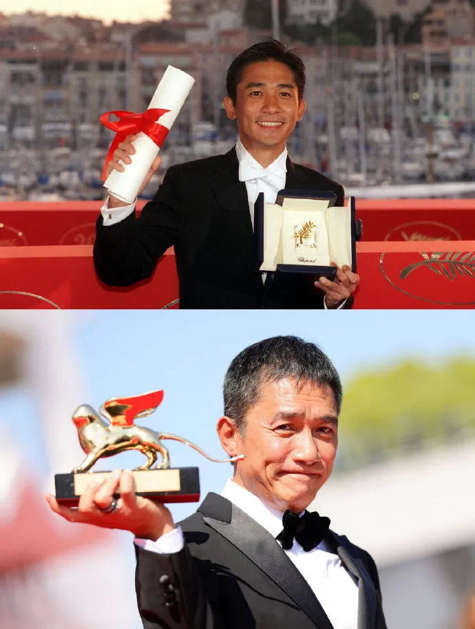 梁朝偉之前榮獲坎城影帝,如今再拿威尼斯終身成就獎。翻攝「追夢人梁朝偉影迷會」微博