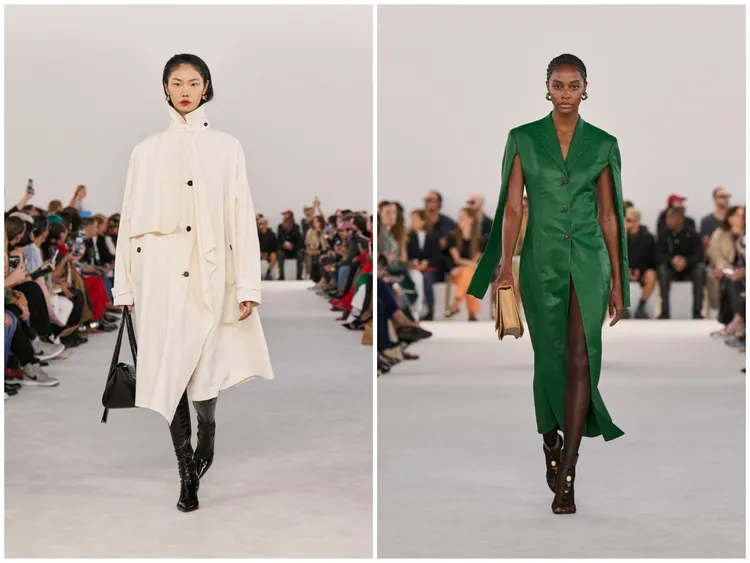 FERRAGAMO 2024春夏系列，將透過精妙工法處理的天然亞麻與棉料，應用於絲緞拼接斗篷，甚或是藉由特殊技法使其呈現皮革質感。品牌提供