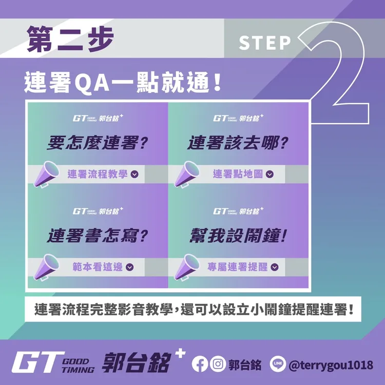 連署第二步曝光。郭辦提供