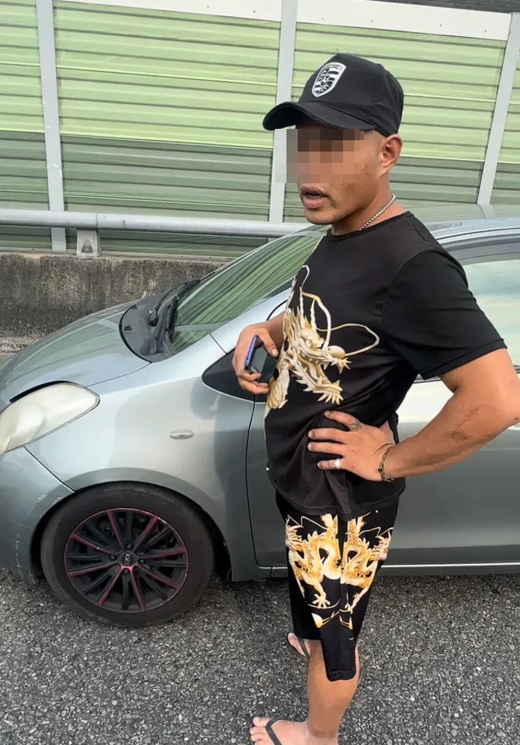 肇事駕駛以「媽媽在慈濟醫院開刀」為由向對方駕駛求和解。翻攝爆料公社