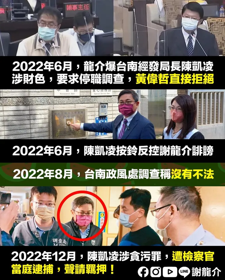 陳凱凌去年6月遭前市議員謝龍介踢爆涉貪。謝龍介提供