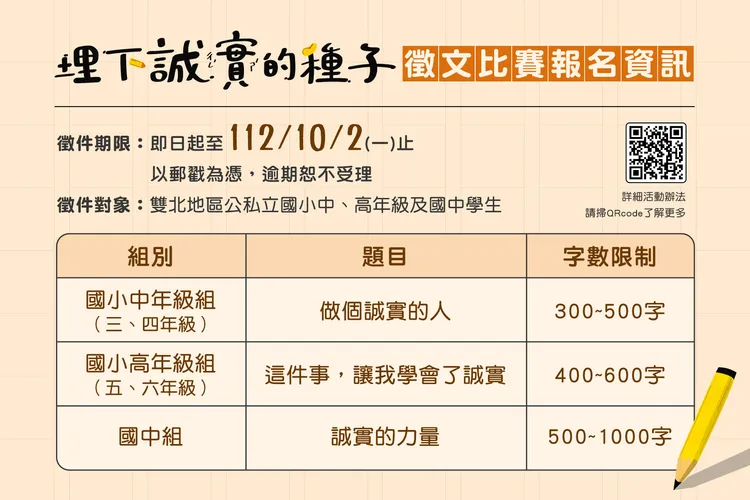 「埋下誠實的種子~永慶房屋第一屆誠實徵文比賽」希望透過不同階段的誠實經驗，引導學生們了解誠實的價值
