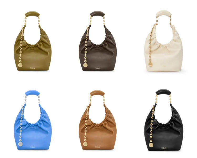 Squeeze Napa小羊皮小款肩背包，各13萬元。品牌提供