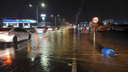 雨彈狂炸！嘉義一級淹水警戒　「馬路變河道」多輛車拋錨受困