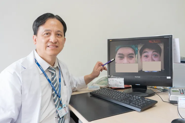 吳文宏醫師說，，漸行性半臉萎縮症雖罕見，但只要在適當的時間進行手術，仍可獲得改善。院方提供