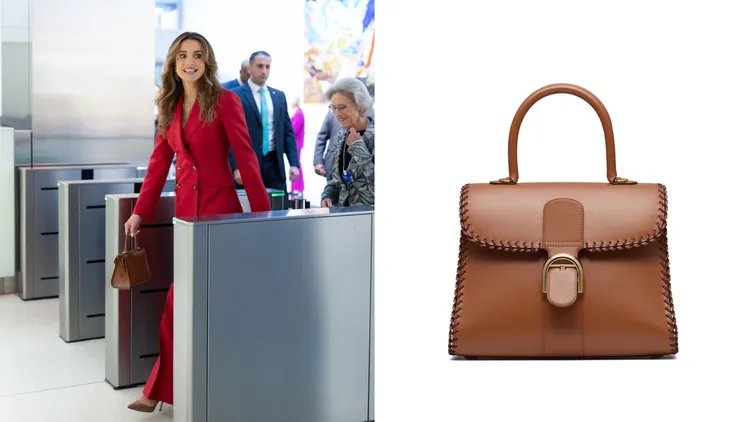 讓約旦拉妮亞王后鍾情的Delvaux Brillant Lasso包款，擁有低調奢華感，價格店洽。左圖翻攝翻攝queenrania IG、右圖品牌提供