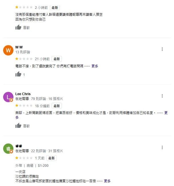 買不到的網友怒刷一星負評。翻攝自網路