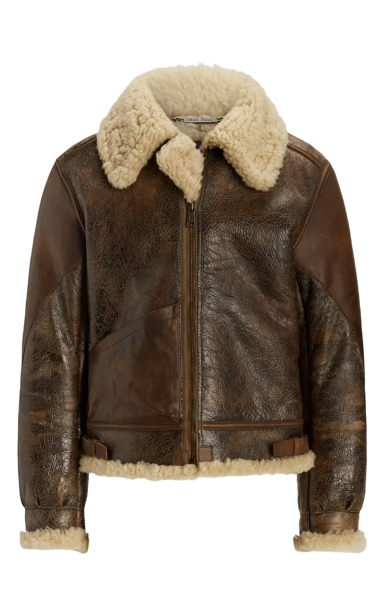 Ralph Lauren SHEARLING皮夾克，18萬6800元。品牌提供