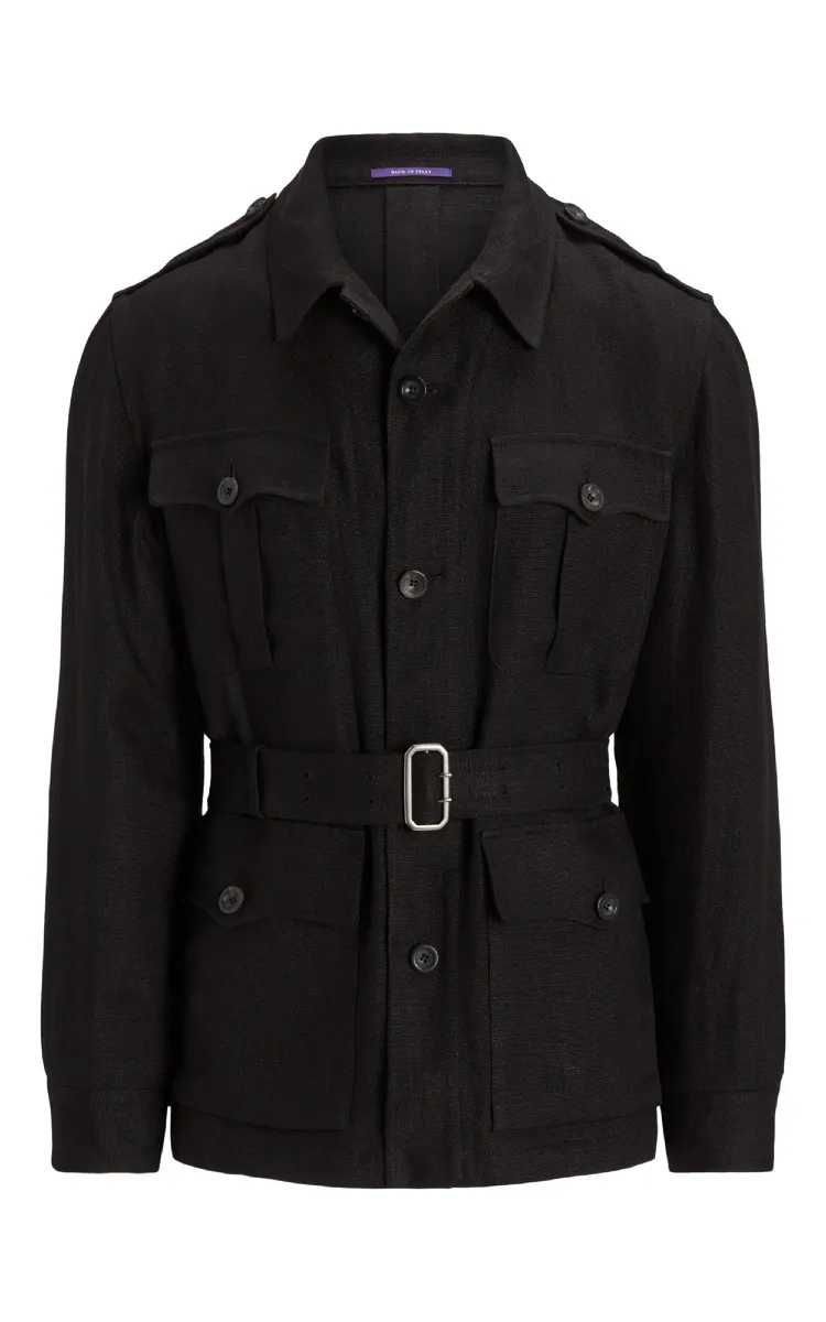 Ralph Lauren手工量身訂製束腰帶亞麻夾克，6萬7800元。品牌提供