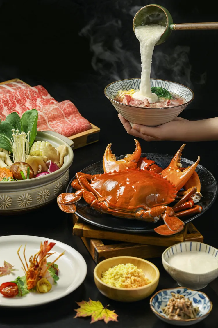 主廚選用奶油與洋蔥拌炒，再加入高湯、時蔬以及主角沙公一同滾煮，讓蟹肉結合奶油香氣，最後再將富有高膳食纖維及植物性蛋白的日本長芋完美融入。礁溪晶泉丰旅提供