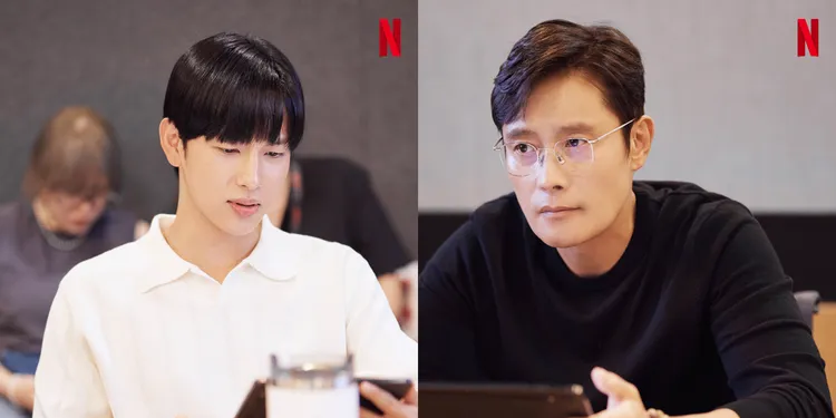 任時完（左圖）曾被李秉憲婉拒吃飯，他提議拍《魷魚遊戲2》再約一次。Netflix提供