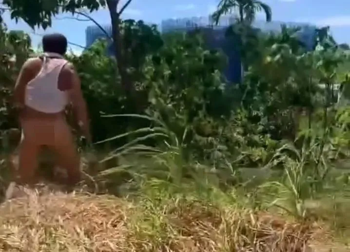 變態男子光著屁股落跑。翻攝畫面