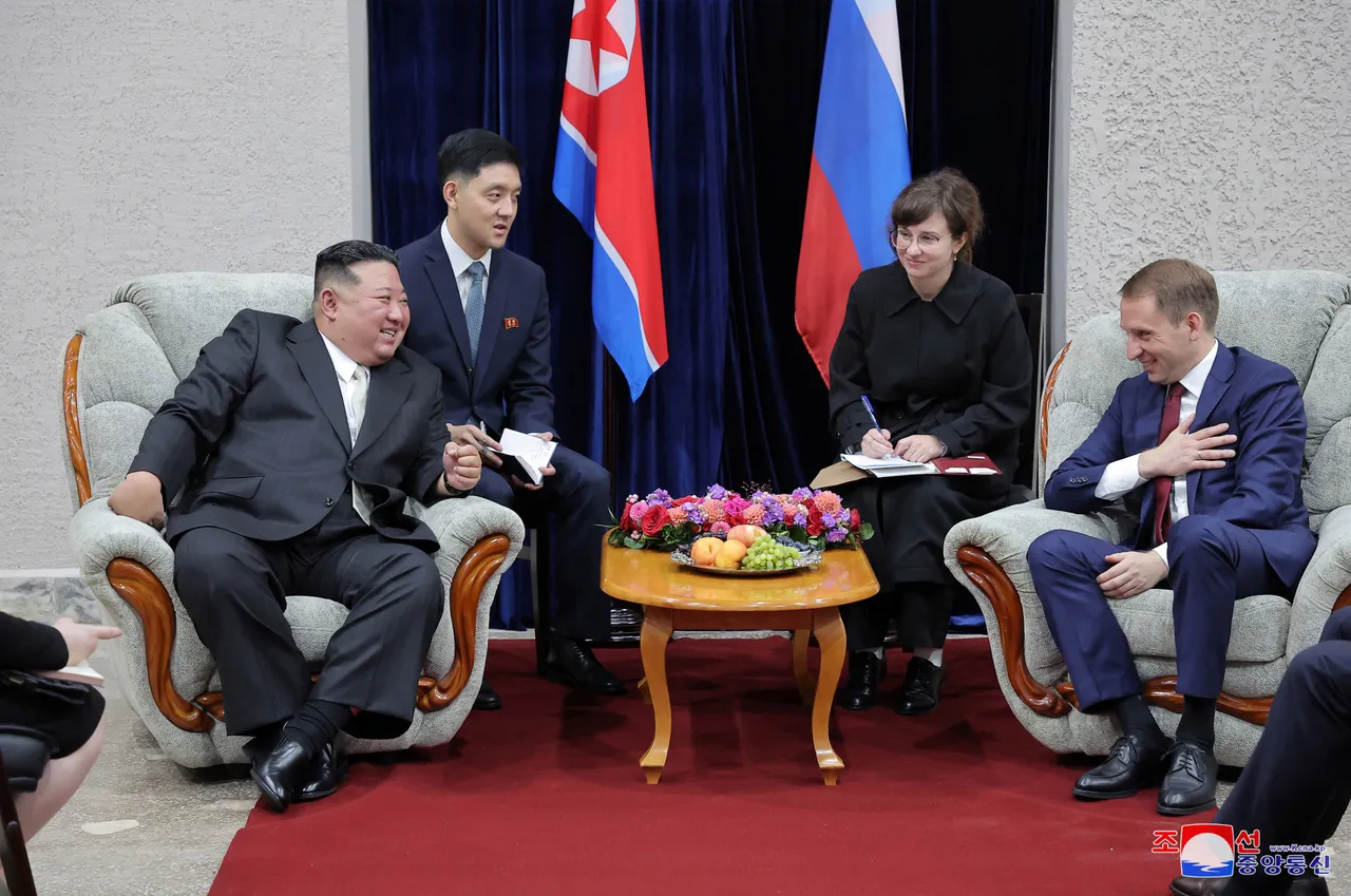 金正恩與俄羅斯邊境官員會晤。路透社