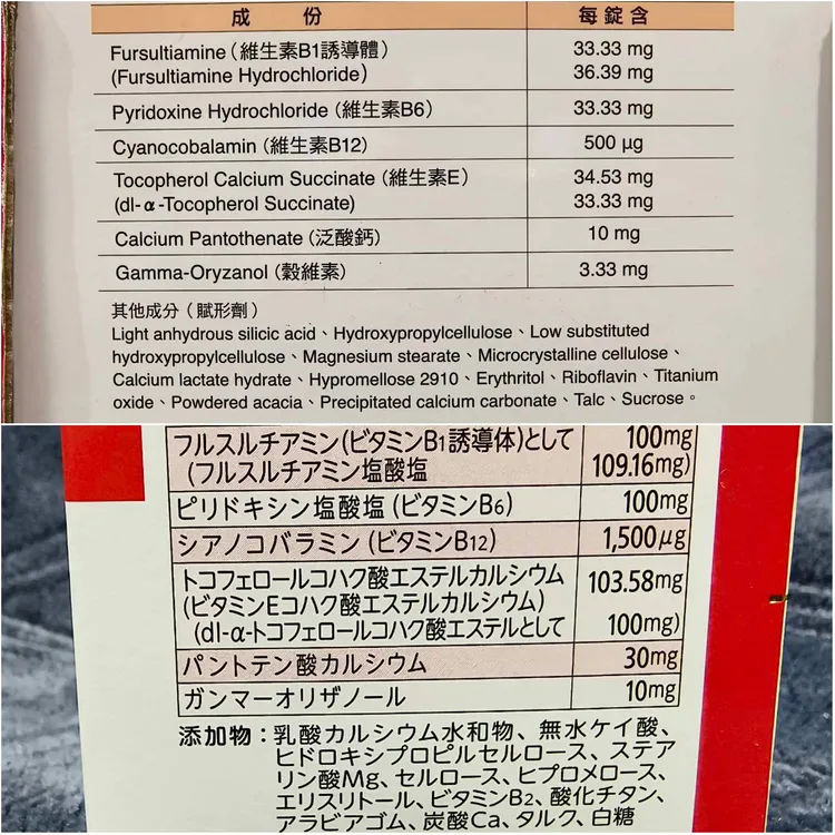 林氏璧指出，在台灣販售的合利他命，語日本帶回的產品成分一模一樣。翻攝自臉書「日本自助旅遊中毒者」