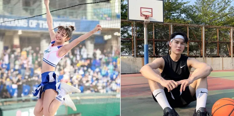 王妡曾任職棒啦啦隊，陳姓男模則拍攝過許多知名廠牌廣告。左翻攝自王妡臉書、右翻攝自陳男臉書