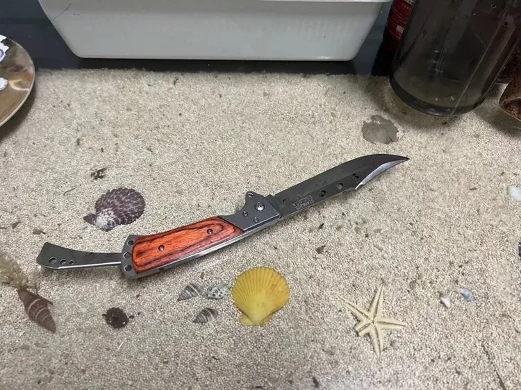 阮嫌用來刺死黎女的折疊刀。民眾提供