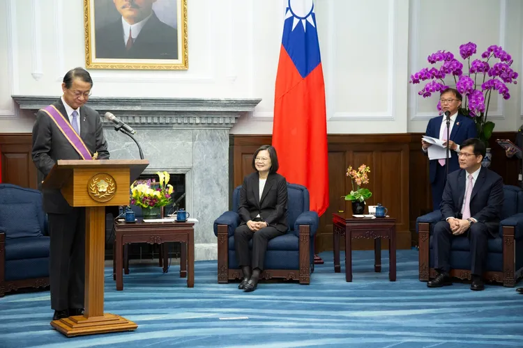 泉裕泰說，很高興日本有像台灣如此友好的鄰國。總統府提供