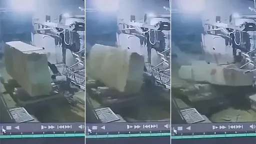 驚悚影片｜同事一鬆手「巨石倒塌砸落」　工人閃不及慘死當場