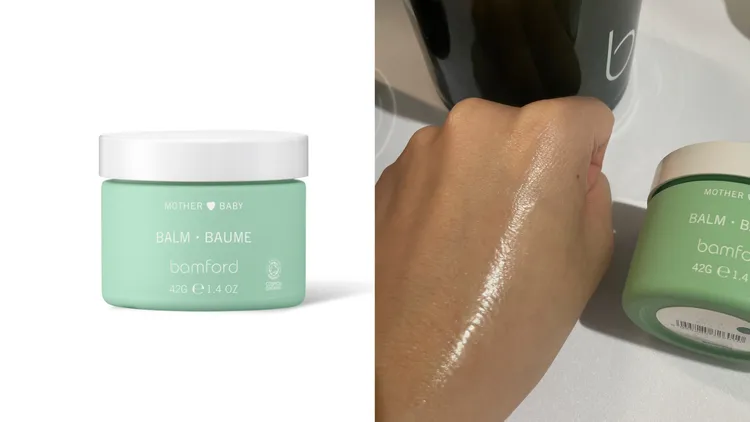 寶寶溫和滋養霜，包含乳木果油、向日葵種子油、荷荷巴種子油、玫瑰果油，42g／900元。左圖品牌提供、右圖張家玲攝