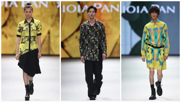 服裝以黑、灰、檸檬黃、湛藍等撞色展現盎然生機。品牌提供