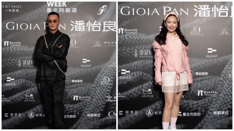 藝人林俊逸（左）、王俐人（右）到場觀秀。品牌提供