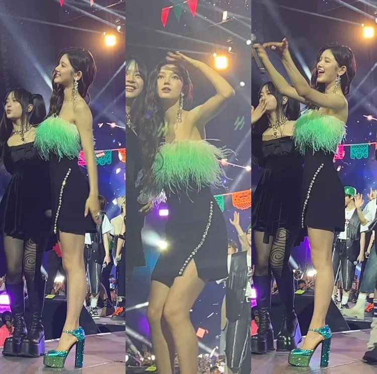 Danielle身著self-portrait早春洋裝。翻攝newjeansoutfits IG