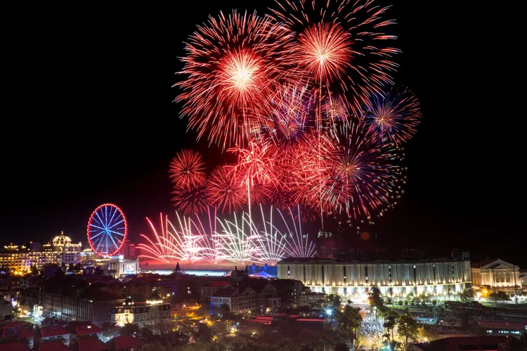 義大世界跨年煙火秀絢麗驚艷，2024跨年將再創驚喜。義大提供