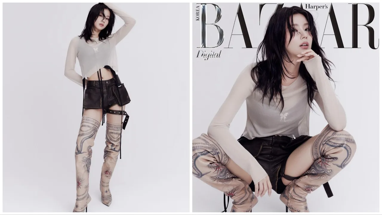 薇娟这套造型改走狂野路线。翻摄(G)I-DLE IG