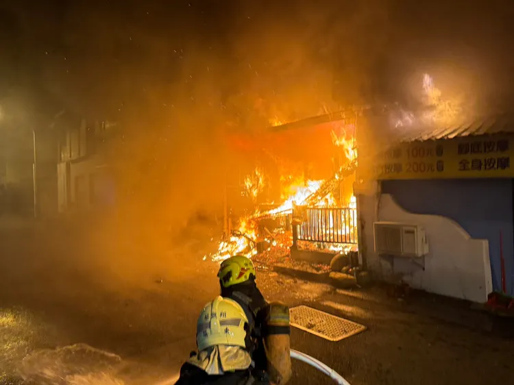 刺青店火警造成老闆夫妻1死1傷，翻攝畫面