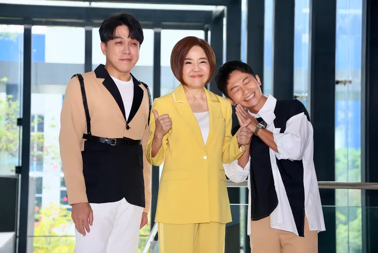 于美人、蔡昌憲、許志豪出席節目記者會。彭欣偉攝