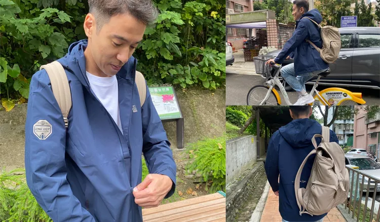 ▲平常騎車加走路通勤的上班族，一件穿上應萬變。